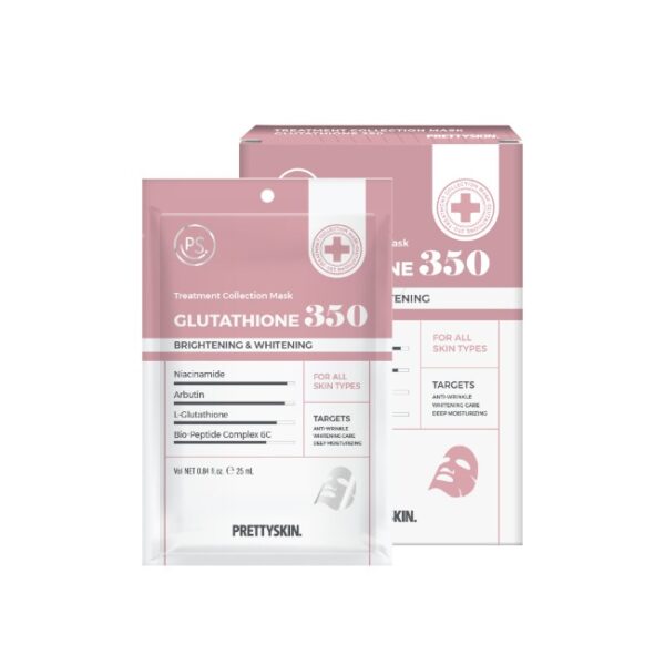 HỘP MẶT NẠ PRETTYSKIN #HỒNG GLUTATHIONE 350.