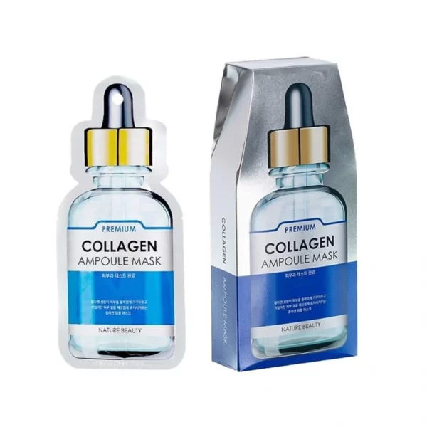 HỘP MẶT NẠ HUYẾT THANH COLLAGEN MÀU XANH -- NATURE BEAUTY HỘP 10 MIẾNG
