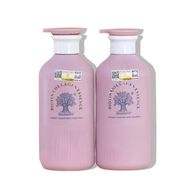 Cặp Dầu gội & Dầu xả phục hồi siêu cấp Biotin &Collagen Essence 500ml- Hồng