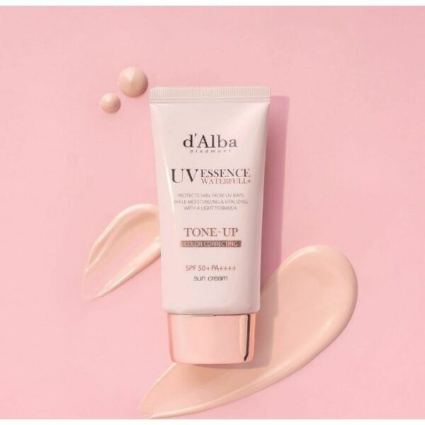 Kem chống nắng d'Alba Waterfull Tone-Up Pink Correcting Sun Cream- màu hồng