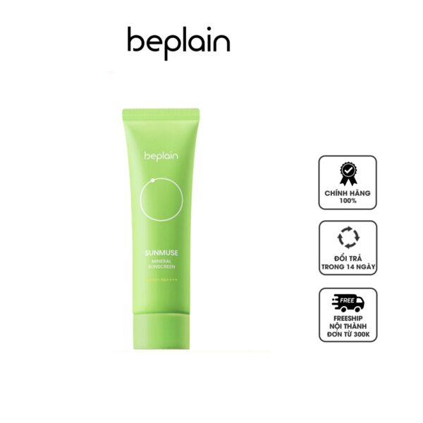 Kem Chống Nắng Kiềm Dầu, Kháng Nước Beplain  Sunmuse Mineral Sunscreen SPF50+ PA++++ 50ml (XANH LÁ)
