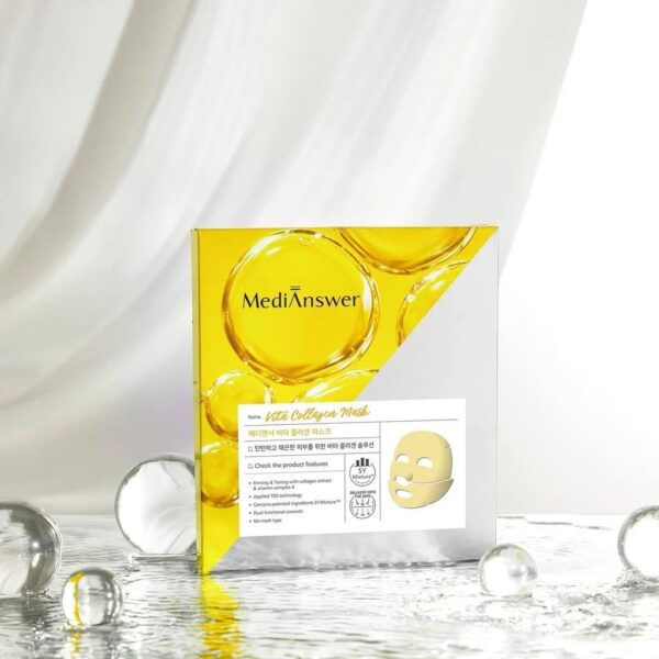 HỘP MẶT NẠ THẠCH VÀNG CHỐNG LÃO HÓA, CHĂM SÓC TOÀN DIỆN filler collagen MediAnswer Vita collagen mask 37g*