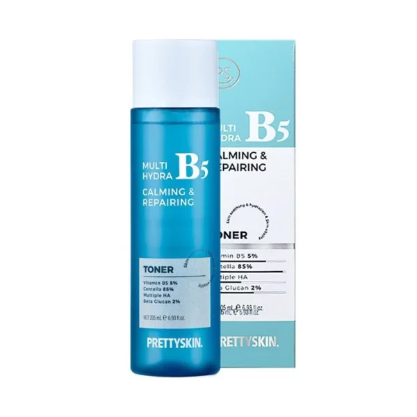 Nước Hoa Hồng PrettySkin Multi Hydra B5 Calming & Repairing Toner Phục Hồi, Dưỡng Trắng 205ml