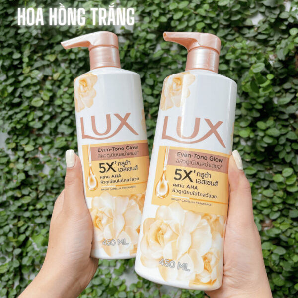 Sữa Tắm Hương Nước Nước Hoa LUX 5X Even-Tone Glow 450ml #Hương Hoa Hồng Trắng