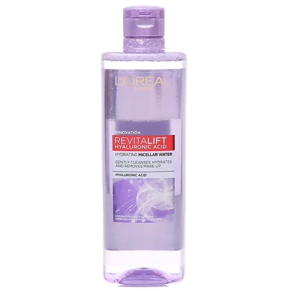Nước Tẩy Trang Giúp Căng Mịn Da L'Oreal Paris Revitalift Hyaluronic Acid Micellar Water 400ml (nắp tím)