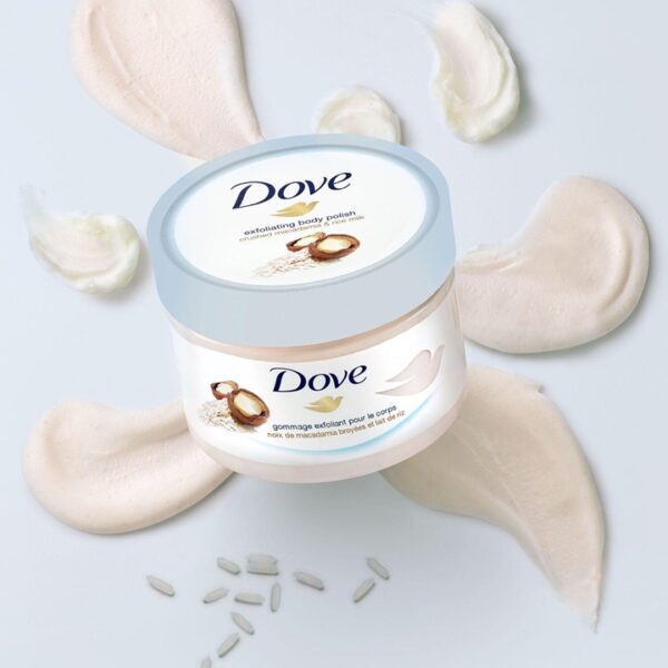 Tẩy Tế Bào Chết Body Dove Creme Dusch Peeling Macadamia & Reismilch 225ml