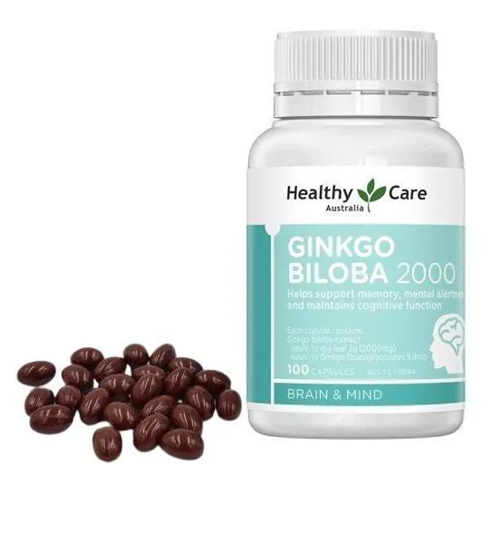 Healthy Care Ginkgo Biloba 2000 – Viên uống bổ não, hỗ trợ tuần hoàn não