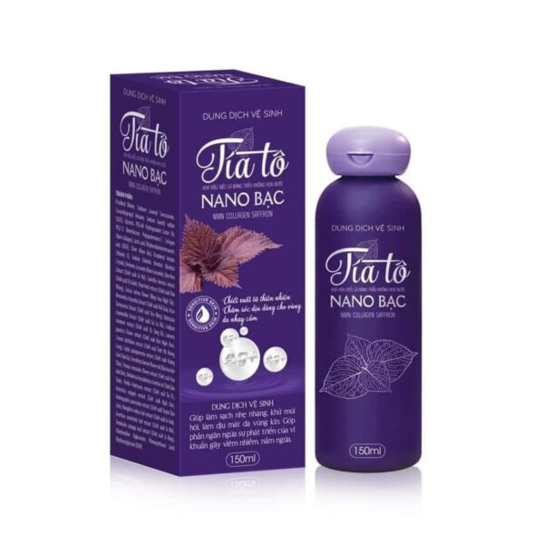 Dung dịch vệ sinh phụ nữ tía tô Nano bạc NMN Collagen Saffron 150ml
