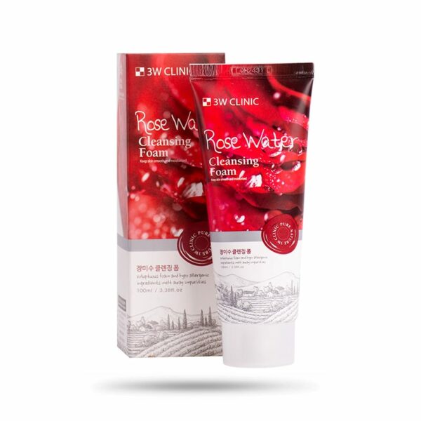 Sữa Rửa Mặt 3W Clinic Hoa Hồng Cấp Nước, Dưỡng Ẩm Da 100ml