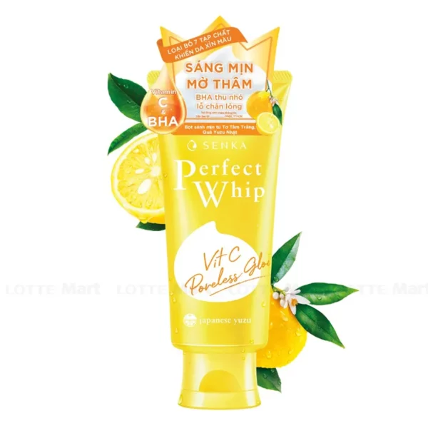 Sữa Rửa Mặt Senka Dưỡng Sáng Mờ Thâm Perfect Whip Vit C Poreless Glow 100g