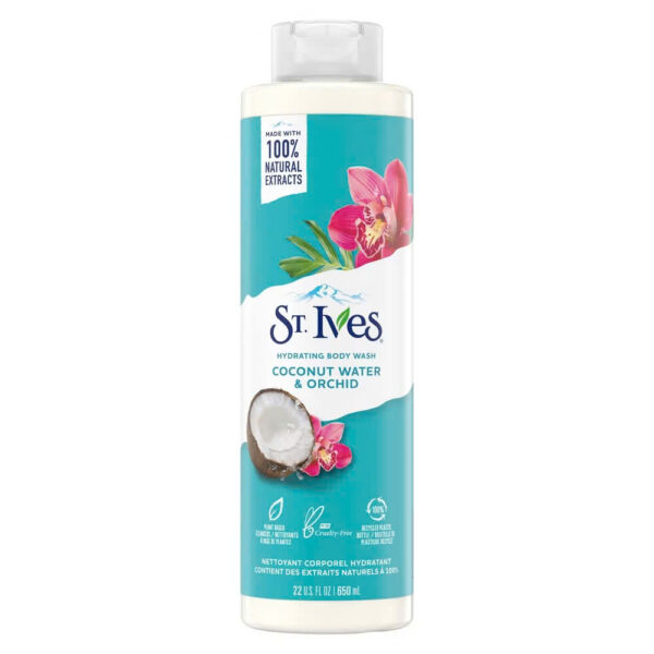 Sữa tắm tẩy tế bảo chết ST.IVES - COCONUT WATER & ORCHID - DỪA & LAN #650ML