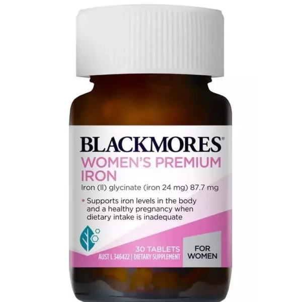 Viên uống Bổ sung Sắt hữu cơ cho bà Bầu Úc Blackmores Iron 30 viên (1v/1ngày)