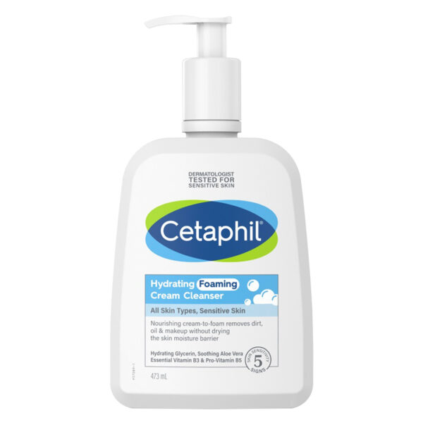 Sữa rửa mặt Cetaphil tạo bọt dịu lành cho da nhạy cảm 473ml-Hydrating Foaming Cream Cleanser