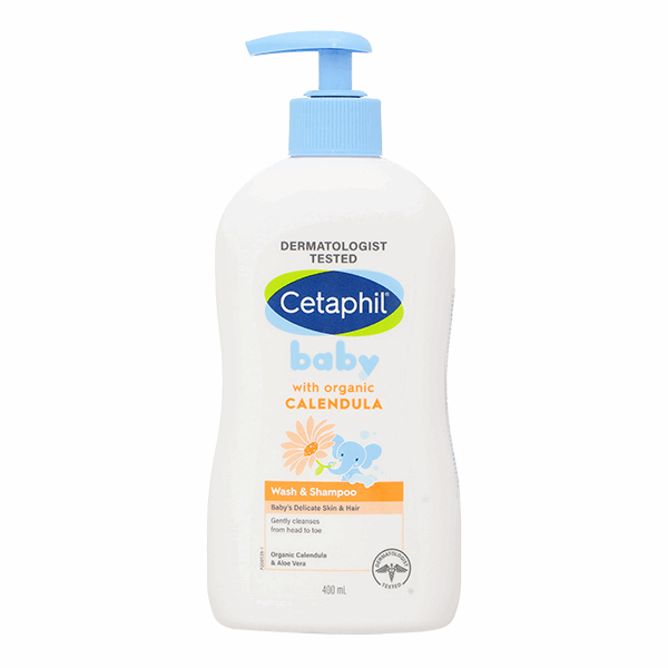 Sữa tắm gội cho bé Cetaphil chiết xuất hoa cúc hữu cơ chai 400ml